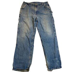 Carhartt Mens Carpenter Pants 42x36 Loose Original Fit Denim Enormous Distressed